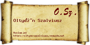 Oltyán Szalviusz névjegykártya